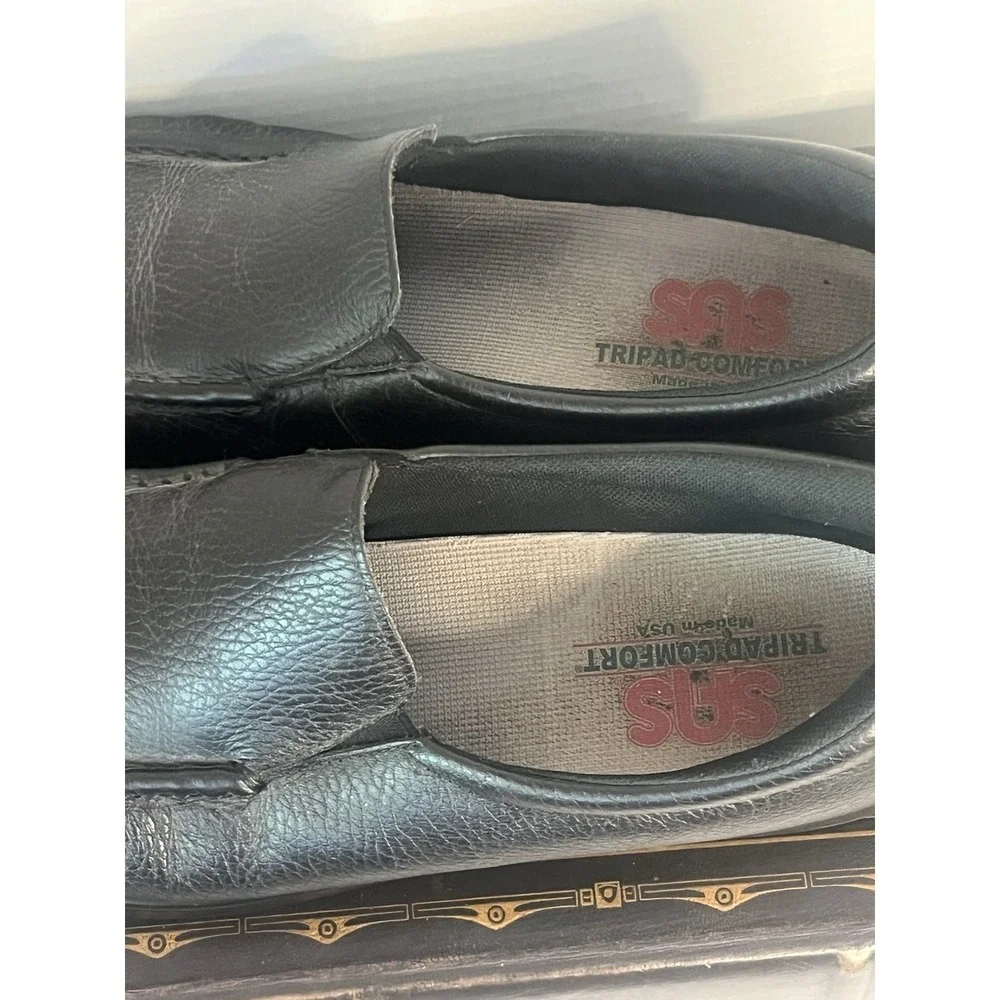 SAS Twin Loafers Womens 10 N Black Leather‎ Leather Slip On Comfort Casual Shoes